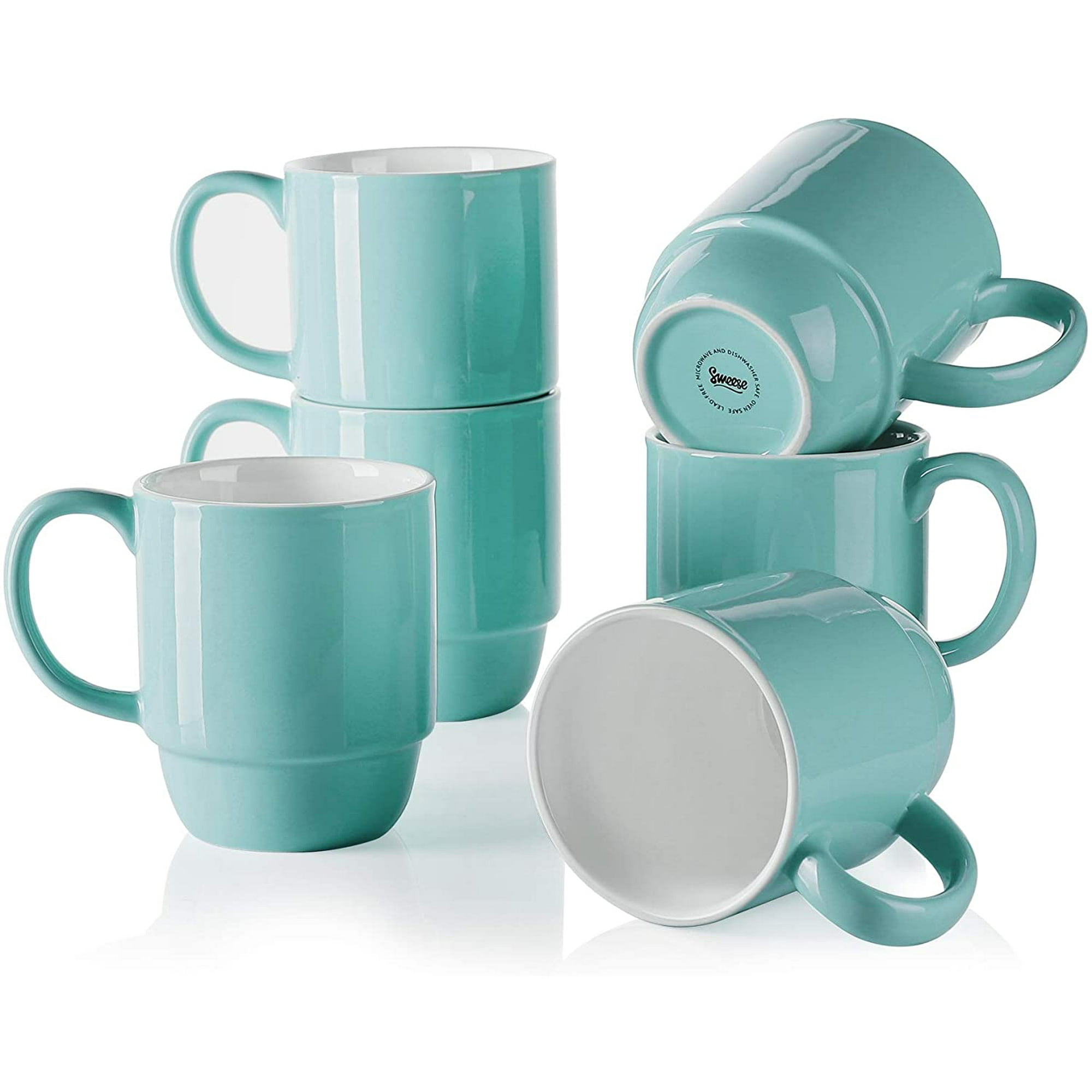 Sweese 609.001 Stackable Mug Set Cocoa White Set of 6 21 Ounce Large Coffee Mugs for Coffee Tea Sweese 609.001 Stackable Mug Set Cocoa White Set of 6 21 Ounce Large Coffee Mugs for Coffee Tea